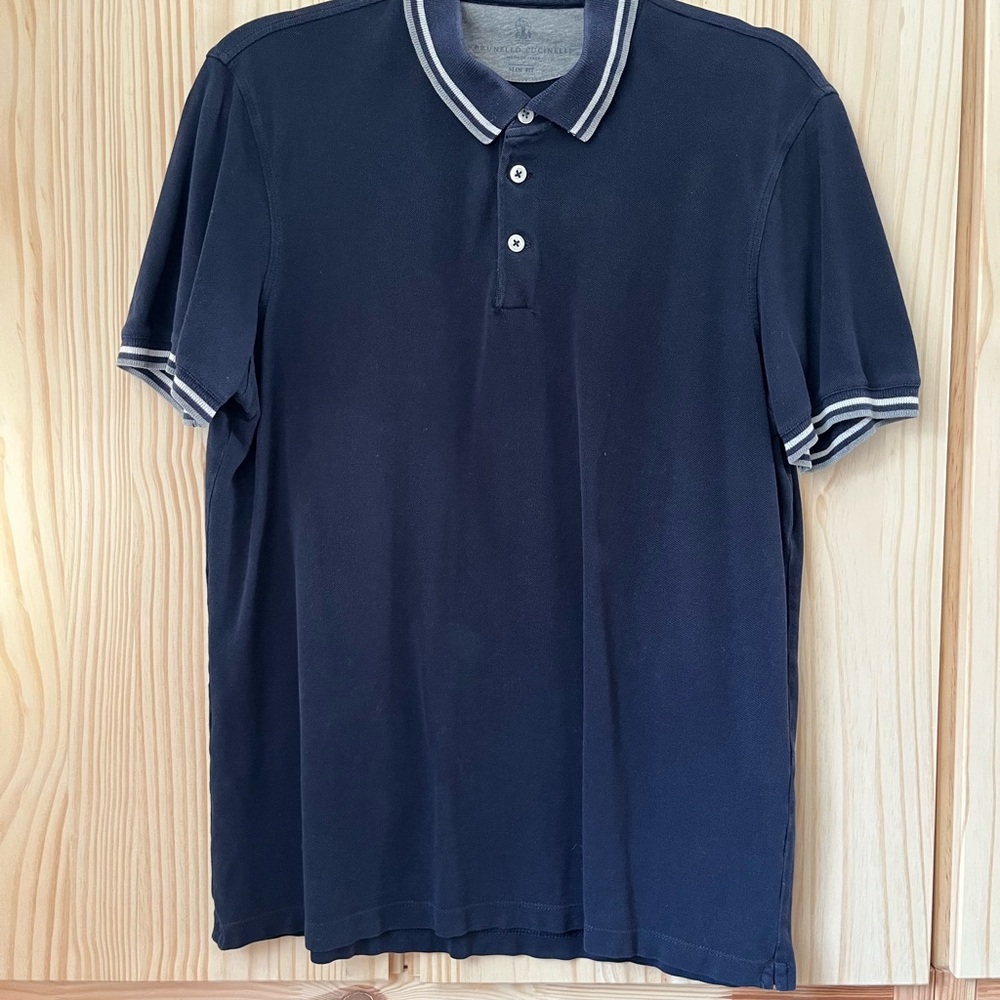 Men's Navy Polo Shirt Brunello Cucinelli